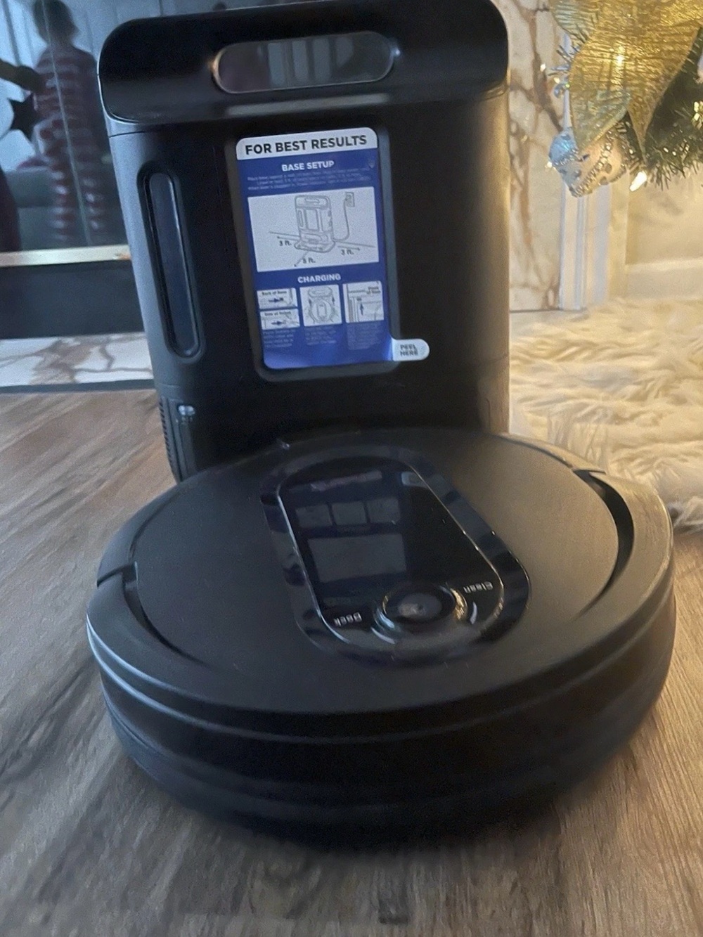 Black Robotic Vacuum Cleaner with Charging Dock - Smart Automatic Floor Cleaner - Picture 2 of 3